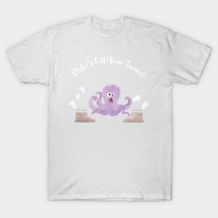 Little Pink Octopus Confused with a lot of Tax Paper T-Shirt